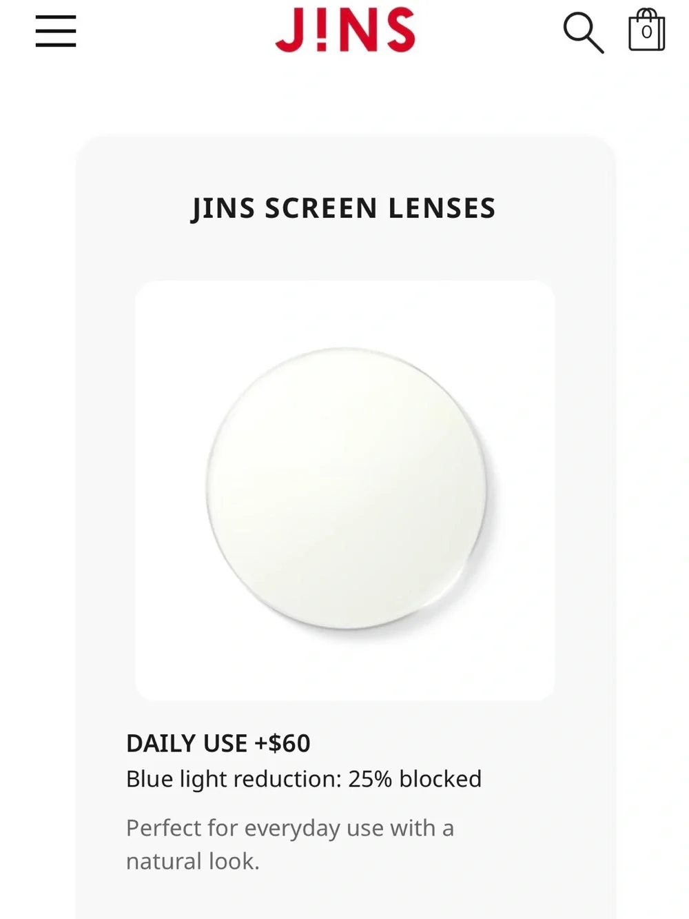J!NS Today Hood Titanium Glasses with Blue Light Lense (Unisex)